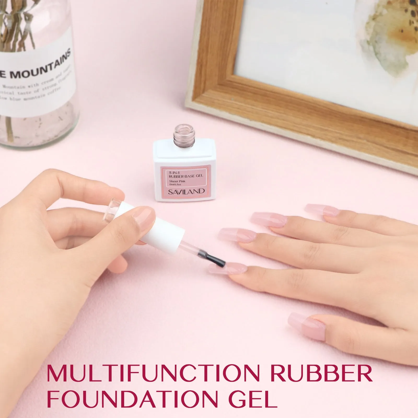 5-In-1 Rubber Base Nail Gel - Sheer Pink Builder Gel