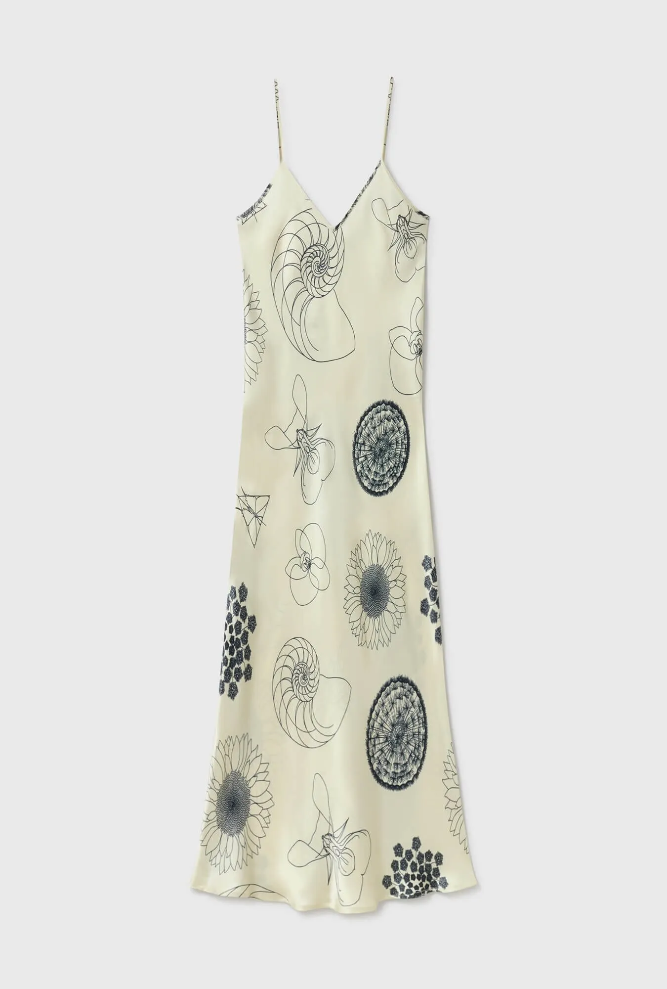 90s Slip Dress Fibonacci - Off-White