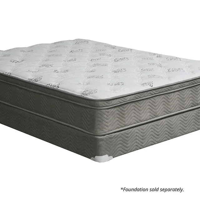 ALEKSA White, Gray 11" Euro Top Mattress, Queen