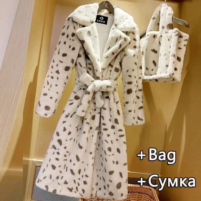 Ava Imitation Rabbit Overcoat Long Warm Dense Thick Plush Coat