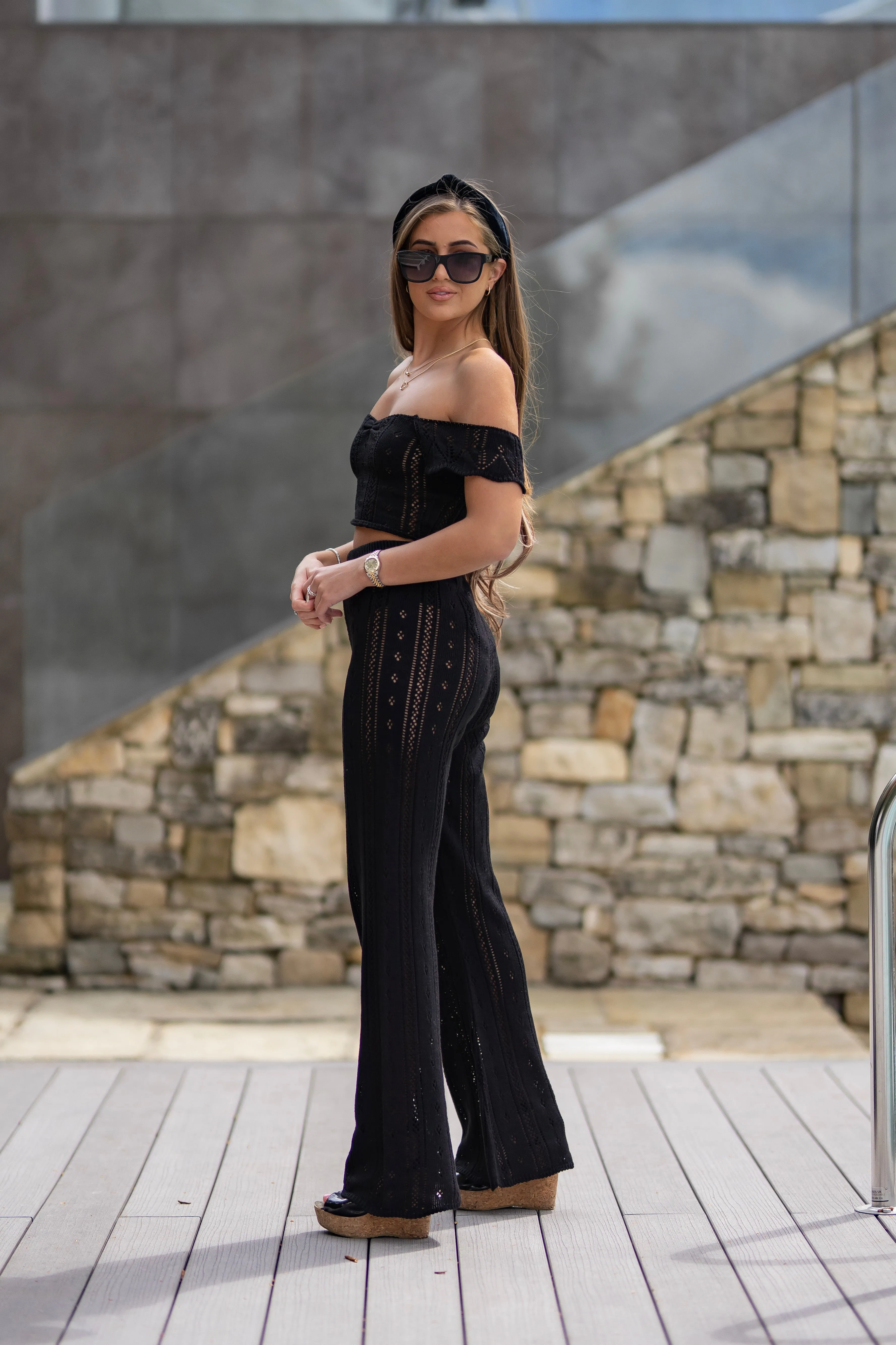 'AYLA' Knitted Co ord Trouser Black - CTJ008