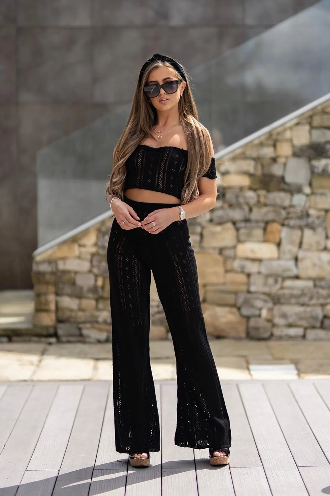 'AYLA' Knitted Co ord Trouser Black - CTJ008