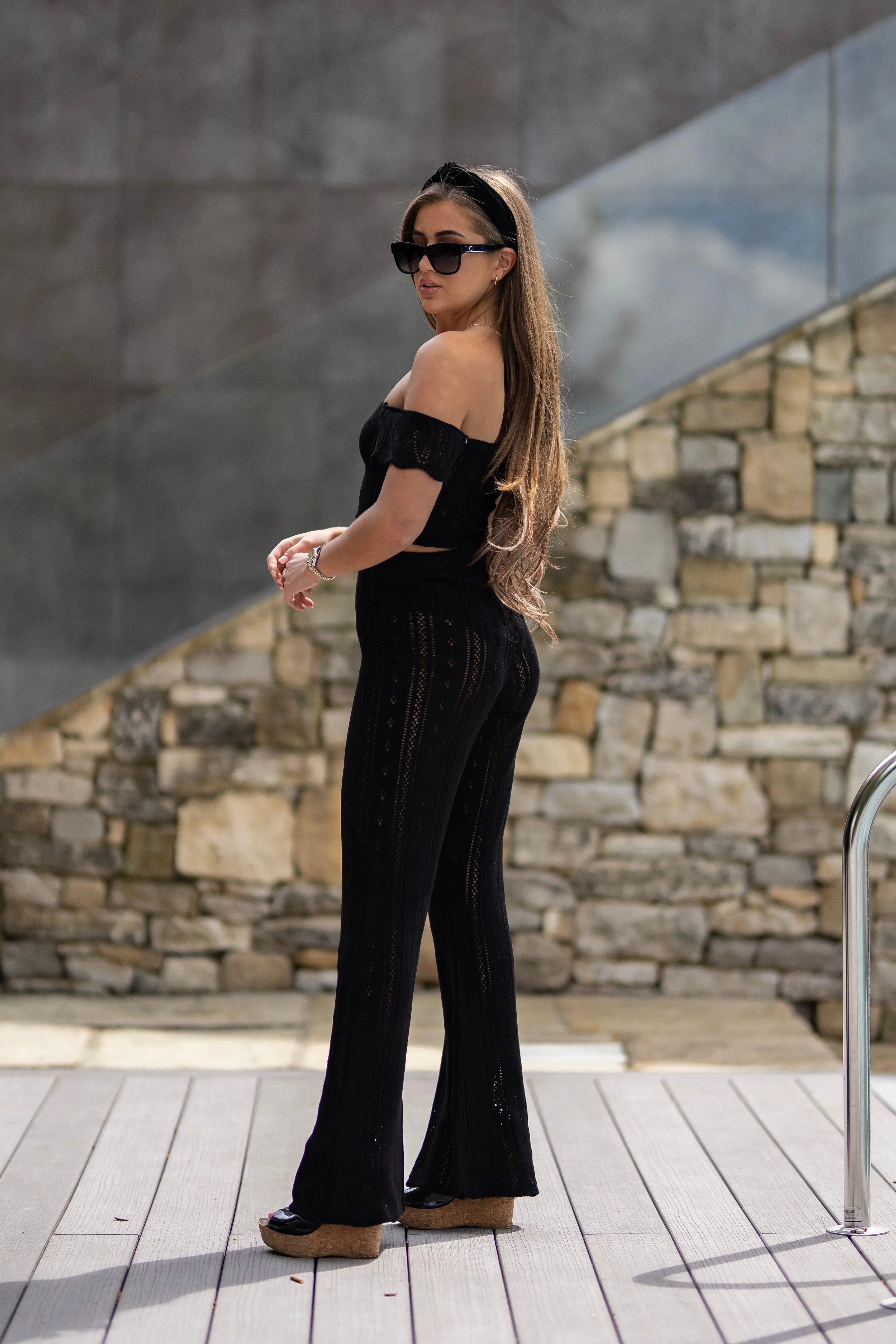 'AYLA' Knitted Co ord Trouser Black - CTJ008