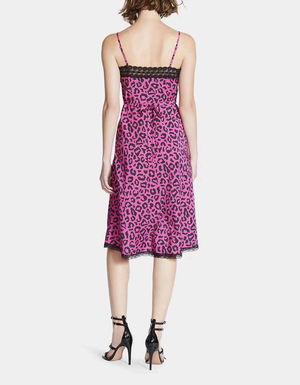 BETSEYS SLEEVELESS RIBBON DRESS HOT PINK