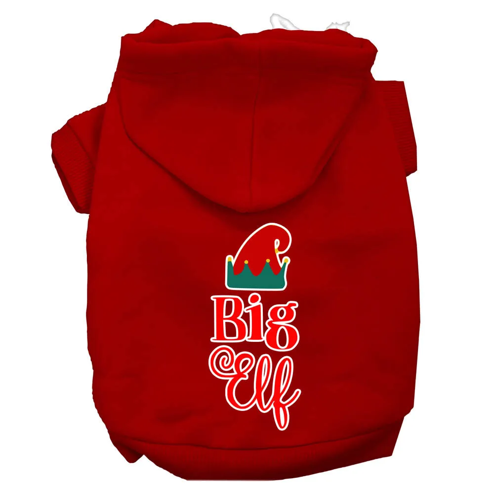 Big Elf Screen Print Dog Hoodie Red M