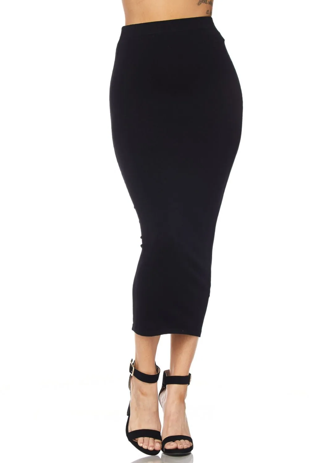 Body Contour Midi Knit Skirt