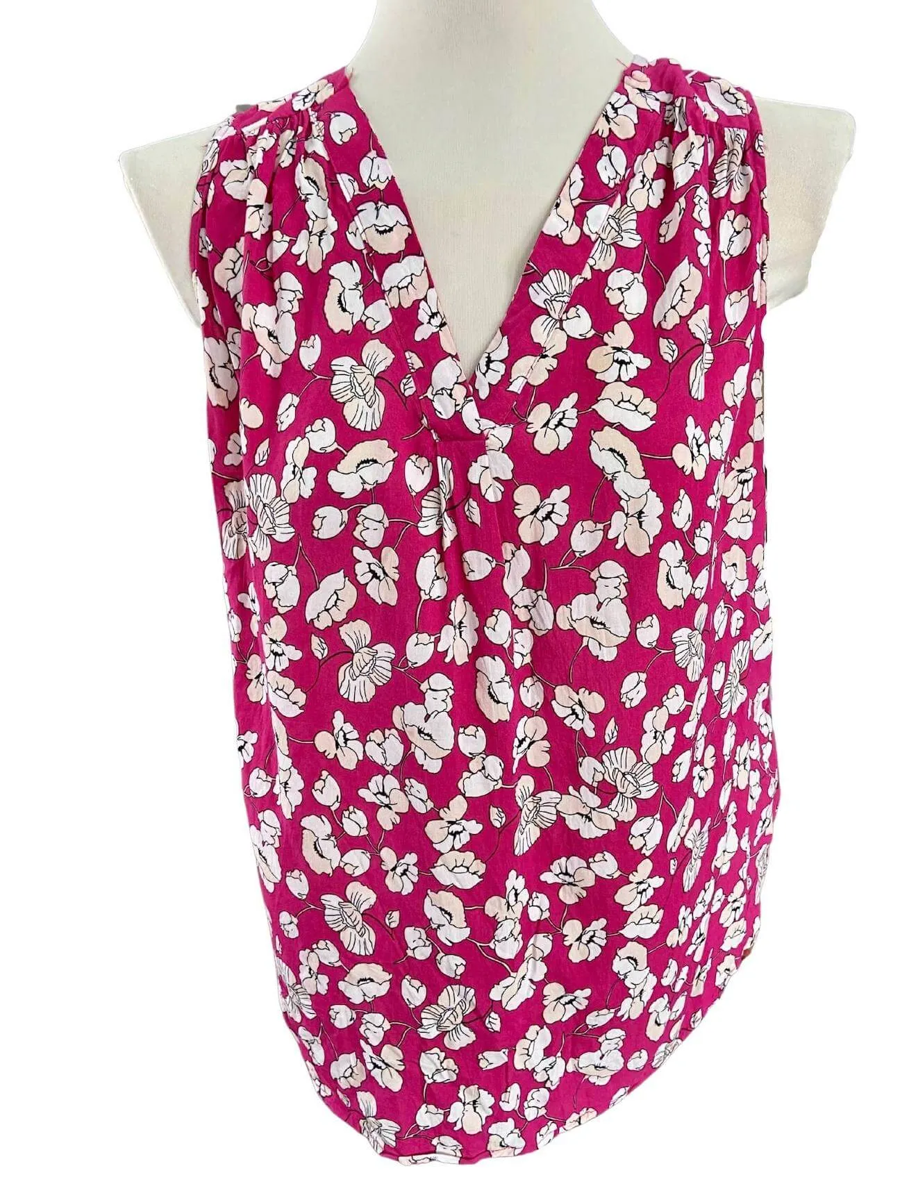 Bright Winter Pink Floral Blouse