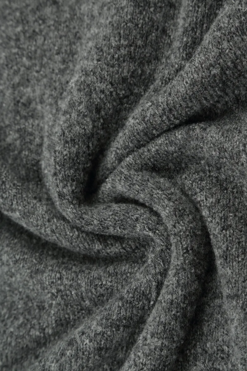 Buttoned Grey Wool Slipover