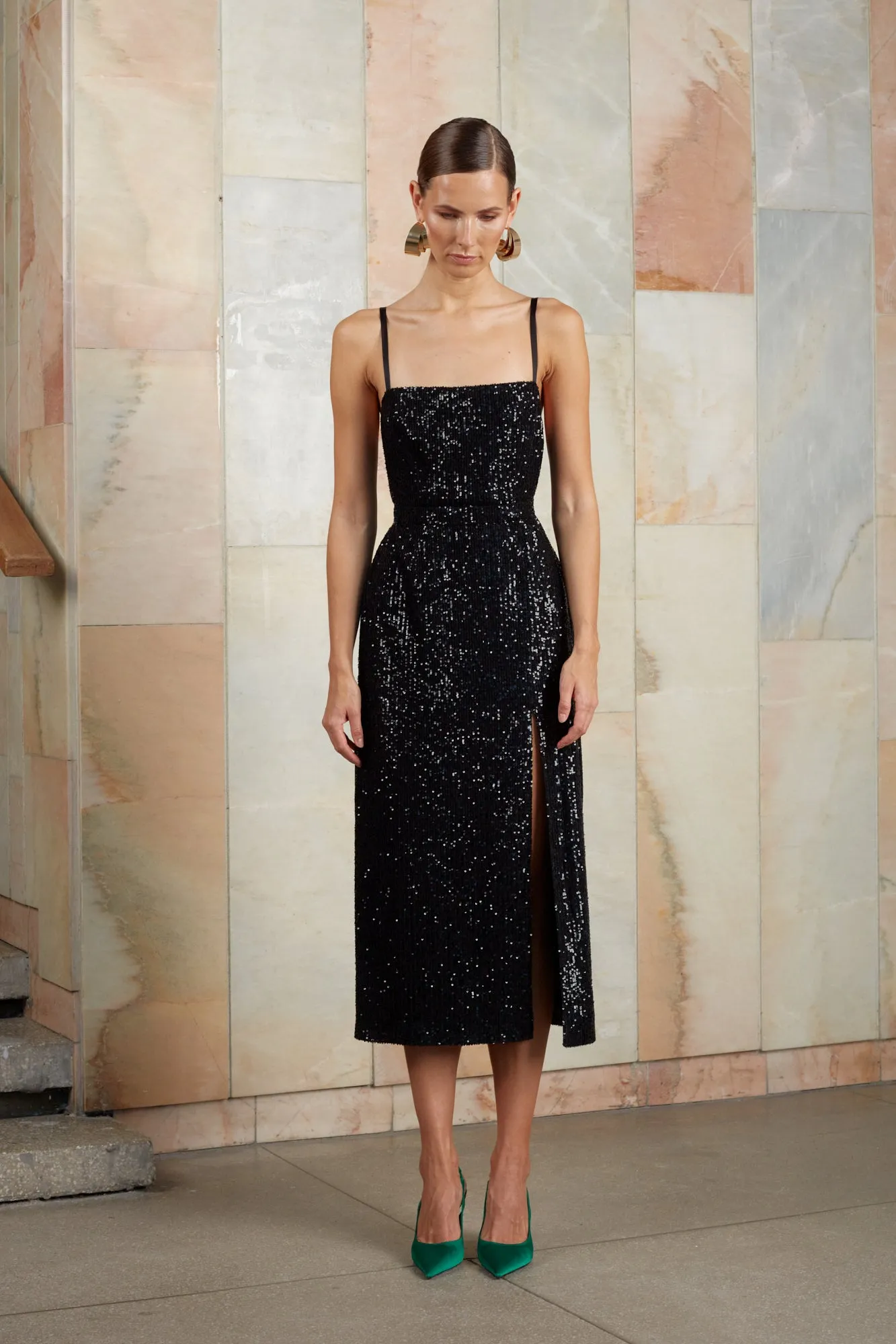 CHLOE black sequin cocktail dress