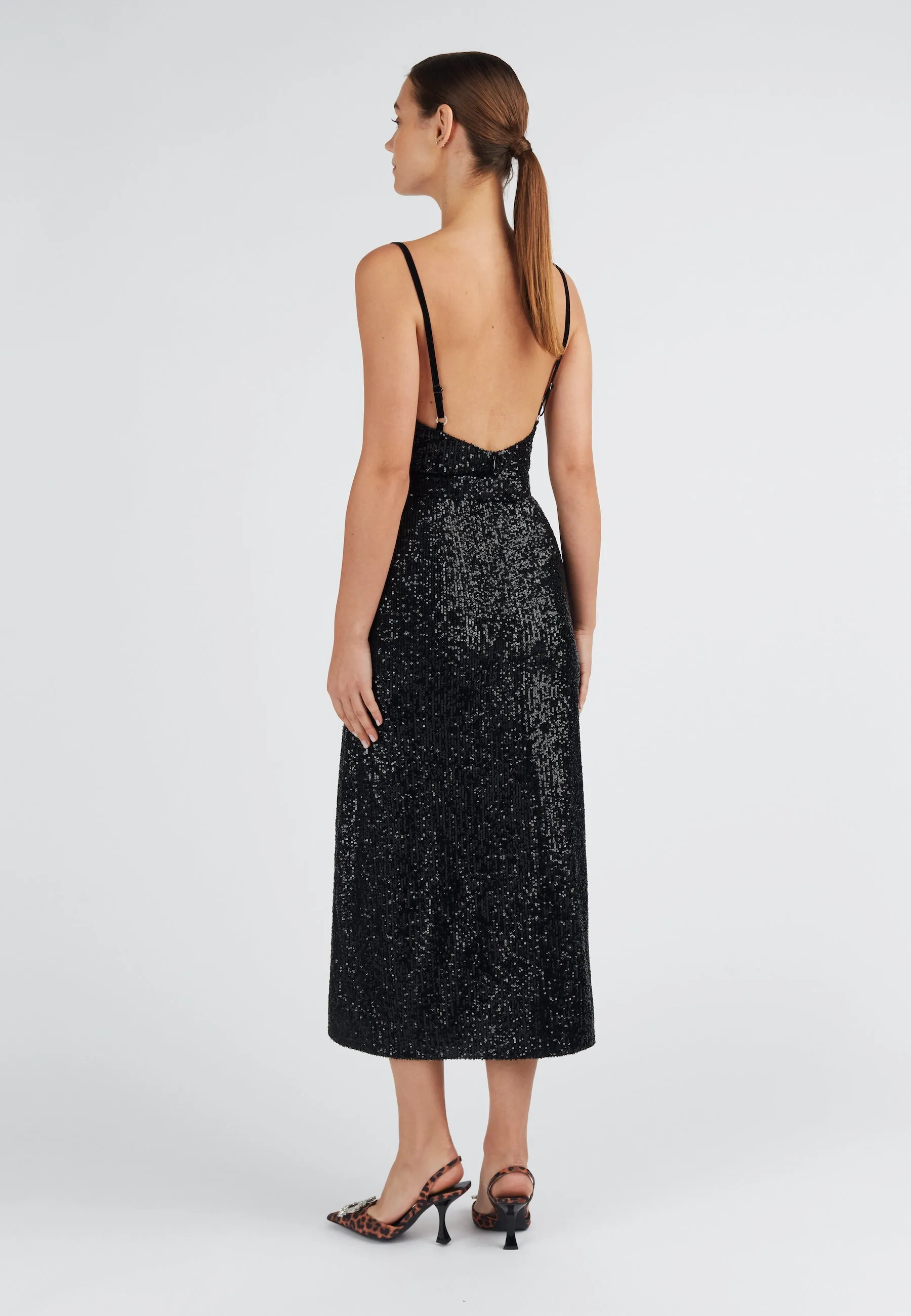 CHLOE black sequin cocktail dress