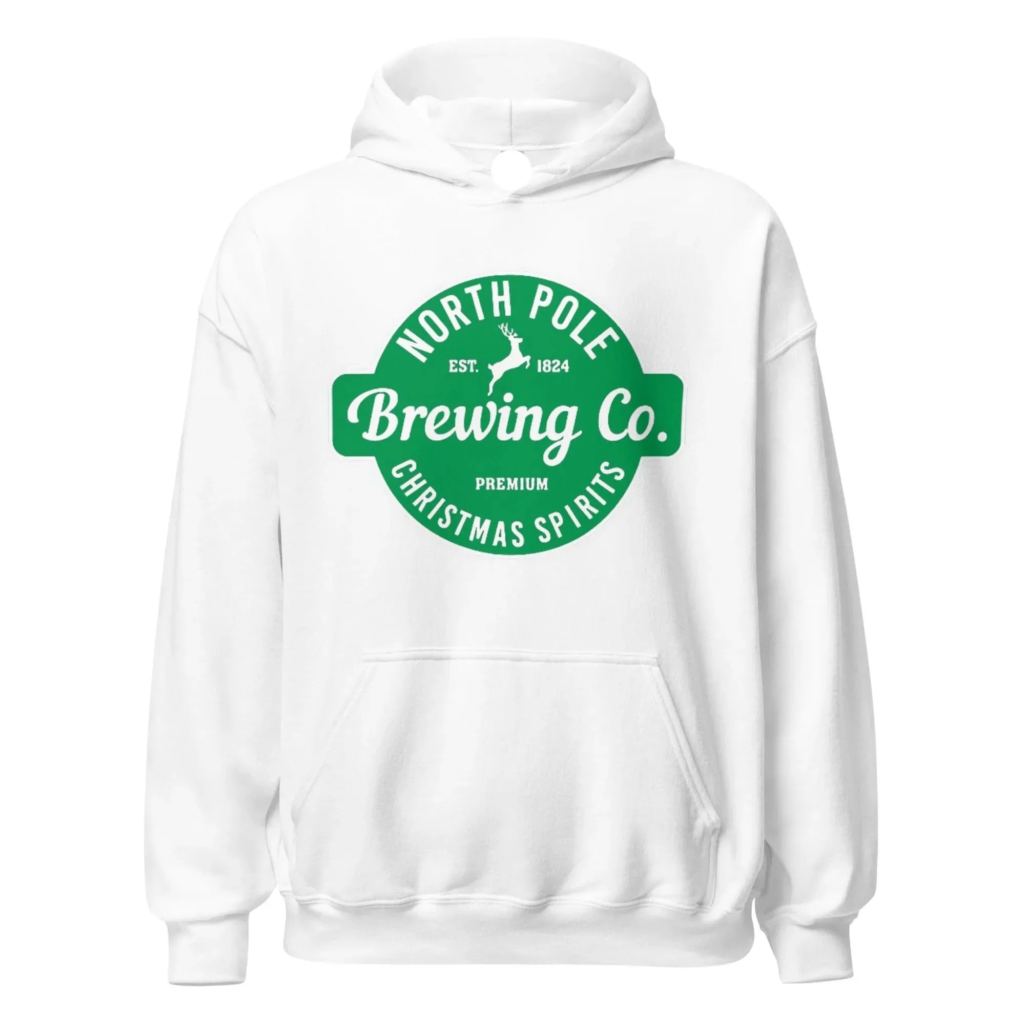 Christmas Hoodie North Pole Brewing Co. Blended Cotton Soft Pullover