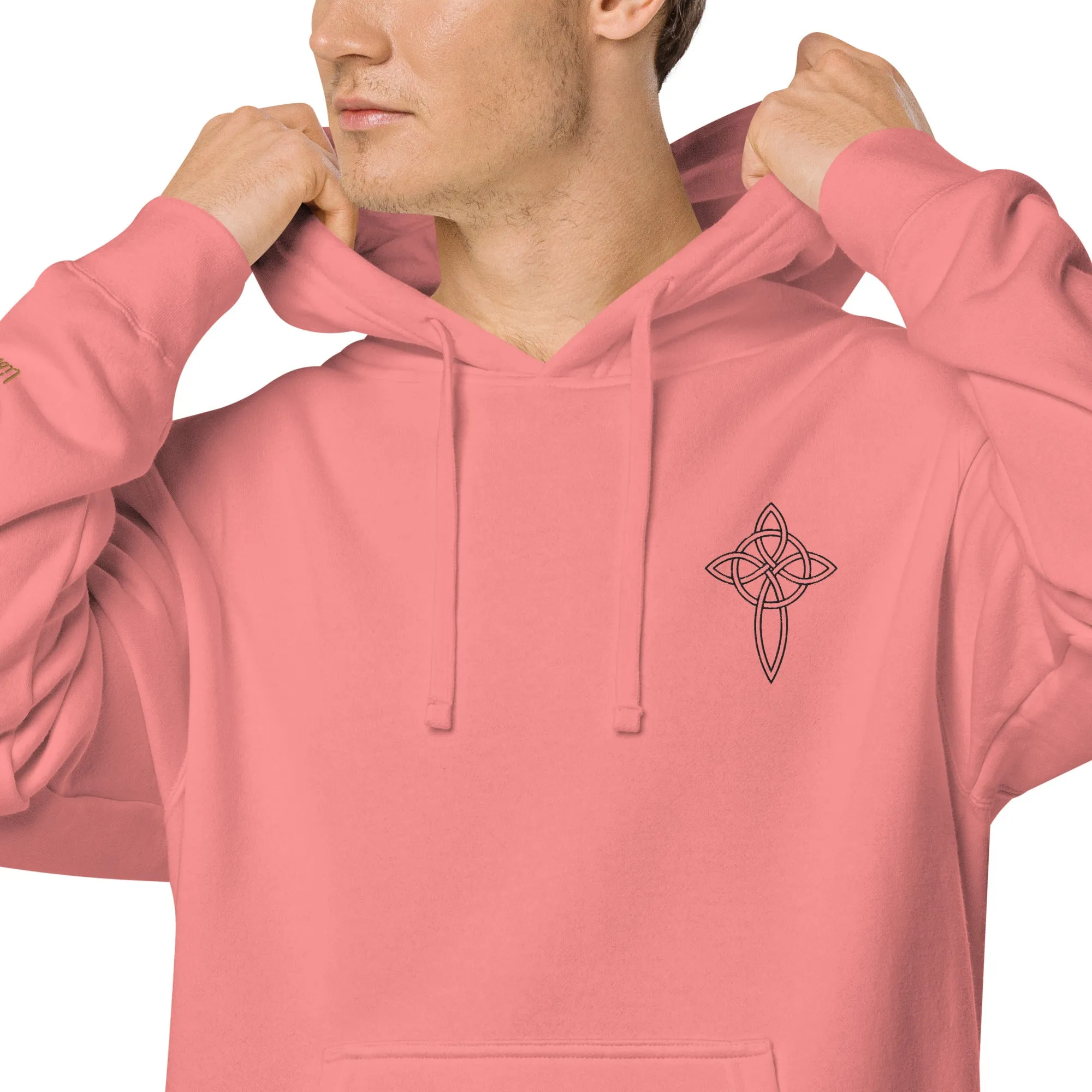 Cross Design Unisex Pigment-Dyed Hoodie