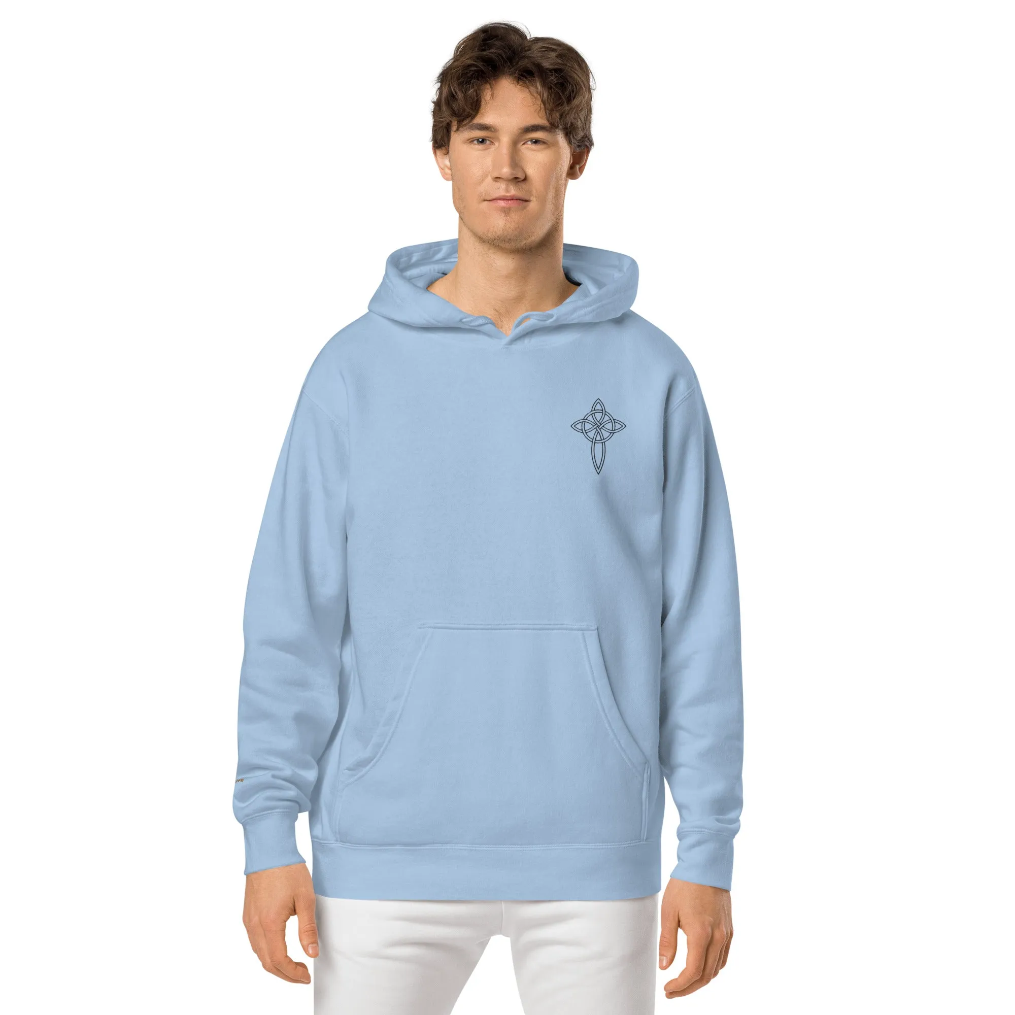 Cross Design Unisex Pigment-Dyed Hoodie