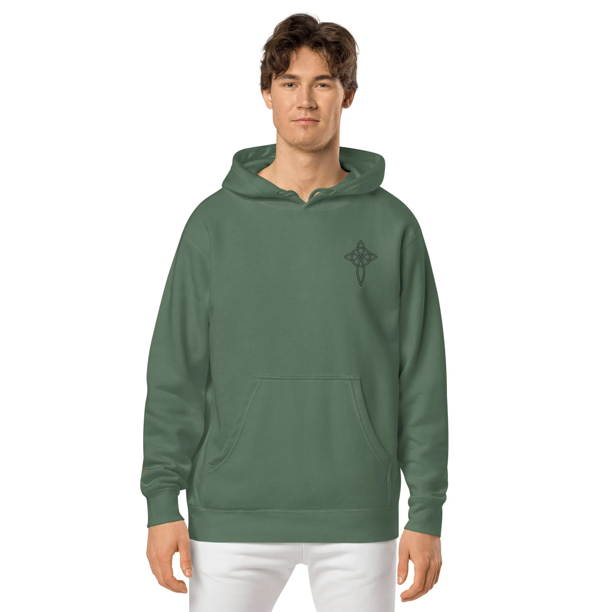 Cross Design Unisex Pigment-Dyed Hoodie