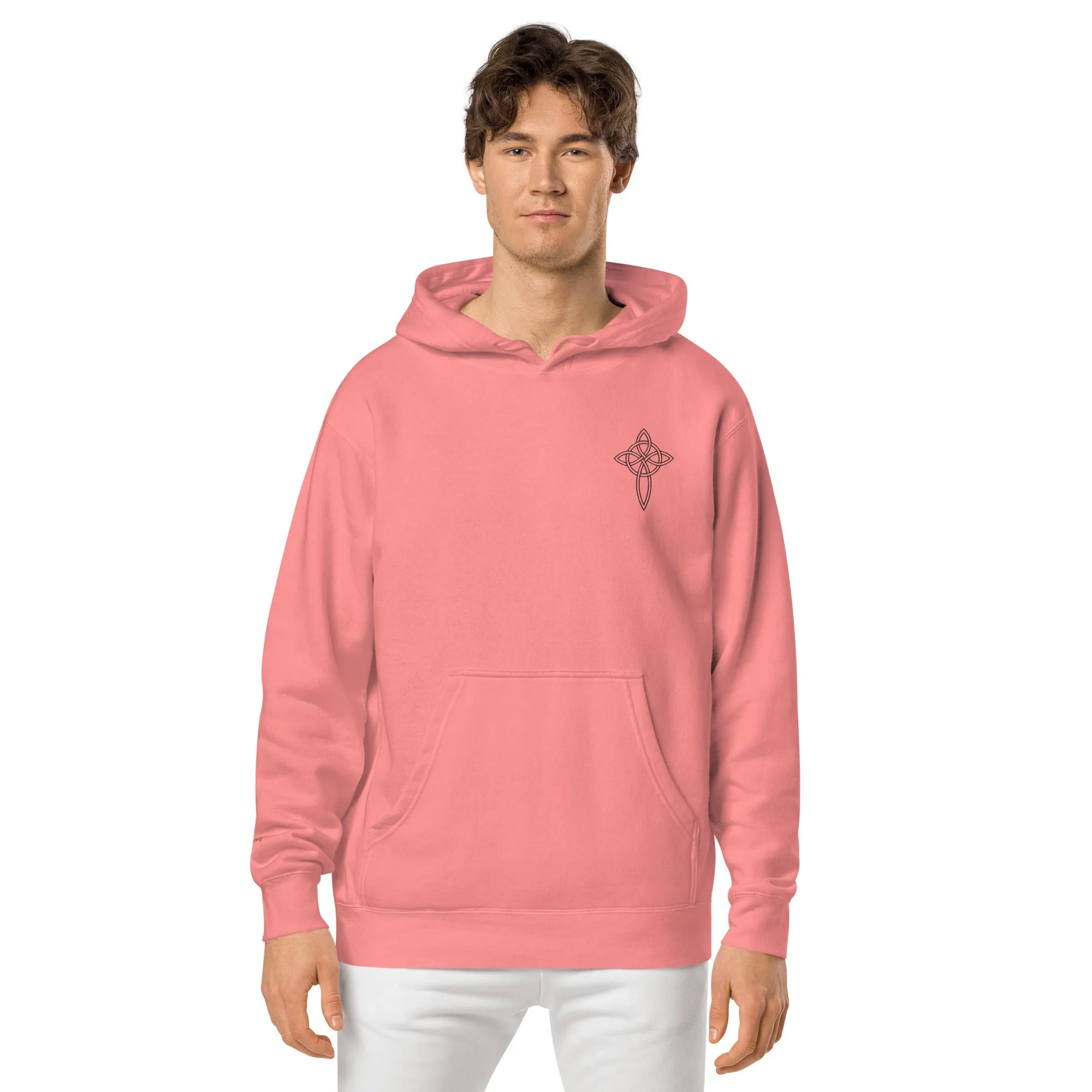 Cross Design Unisex Pigment-Dyed Hoodie