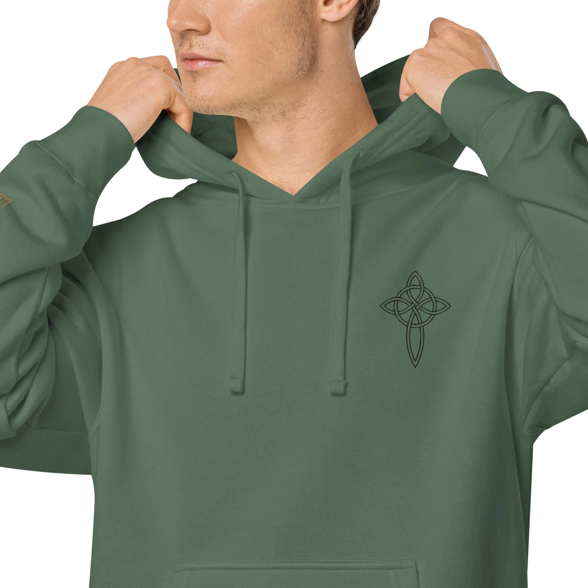 Cross Design Unisex Pigment-Dyed Hoodie