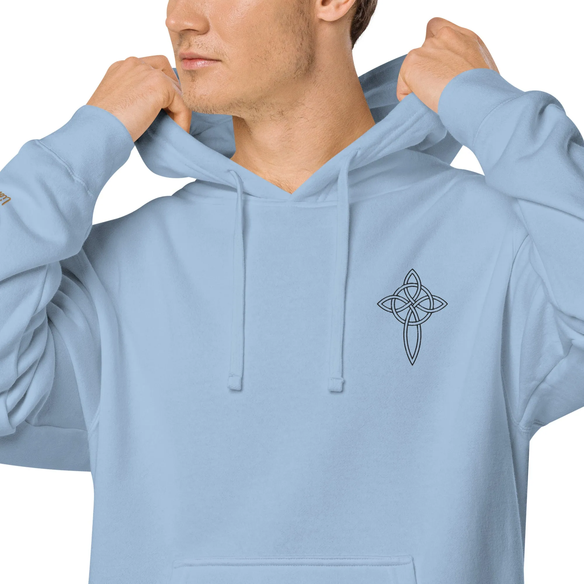 Cross Design Unisex Pigment-Dyed Hoodie