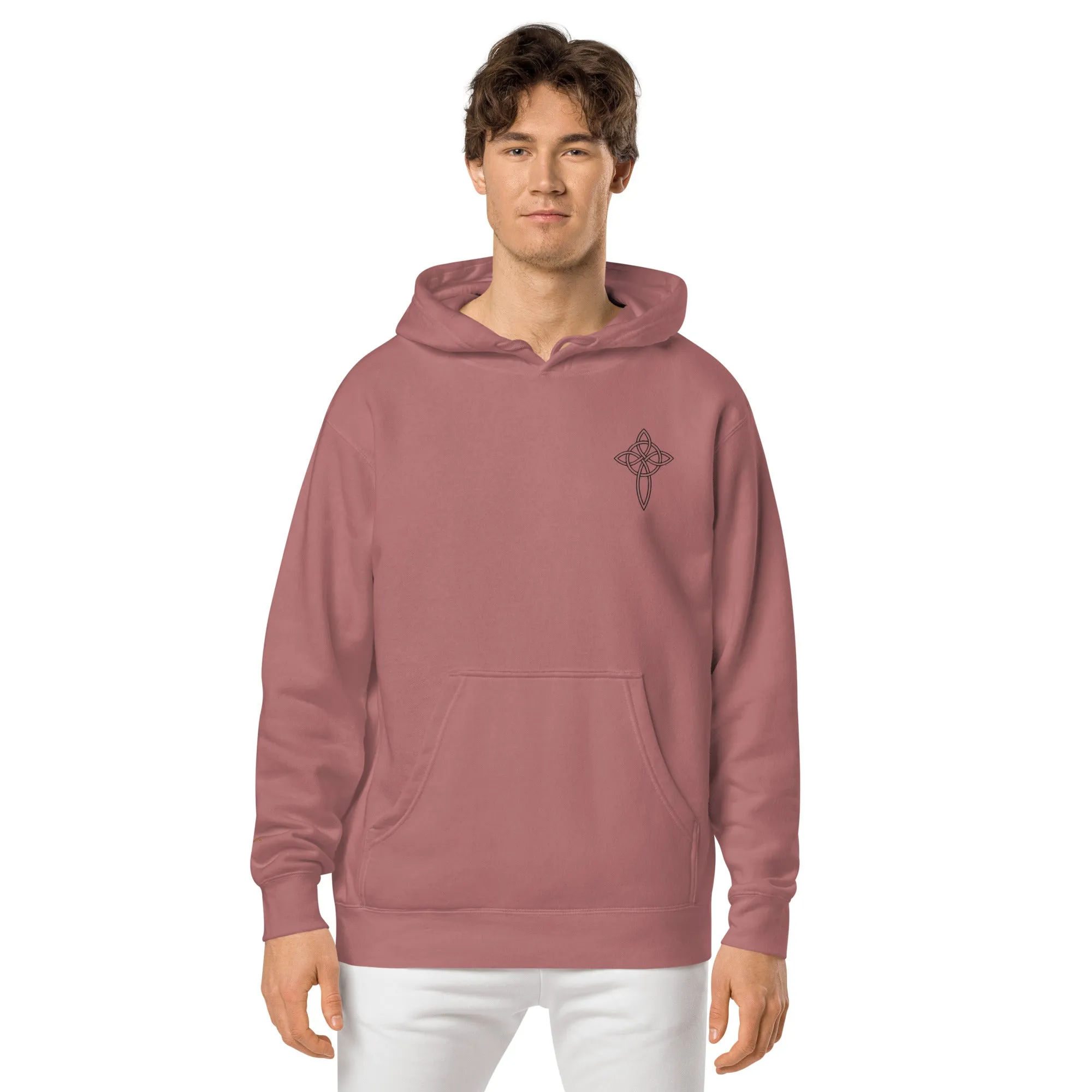 Cross Design Unisex Pigment-Dyed Hoodie