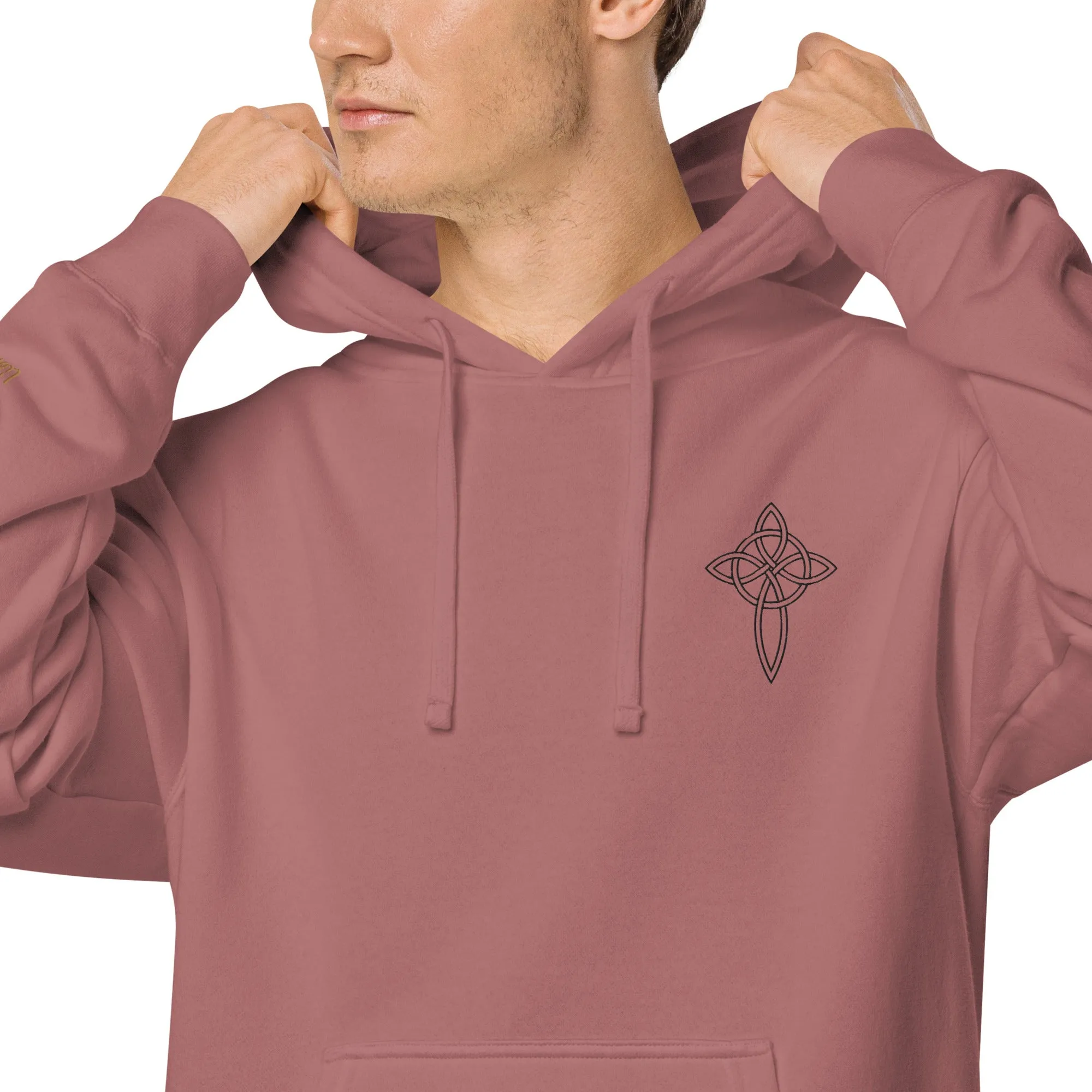 Cross Design Unisex Pigment-Dyed Hoodie