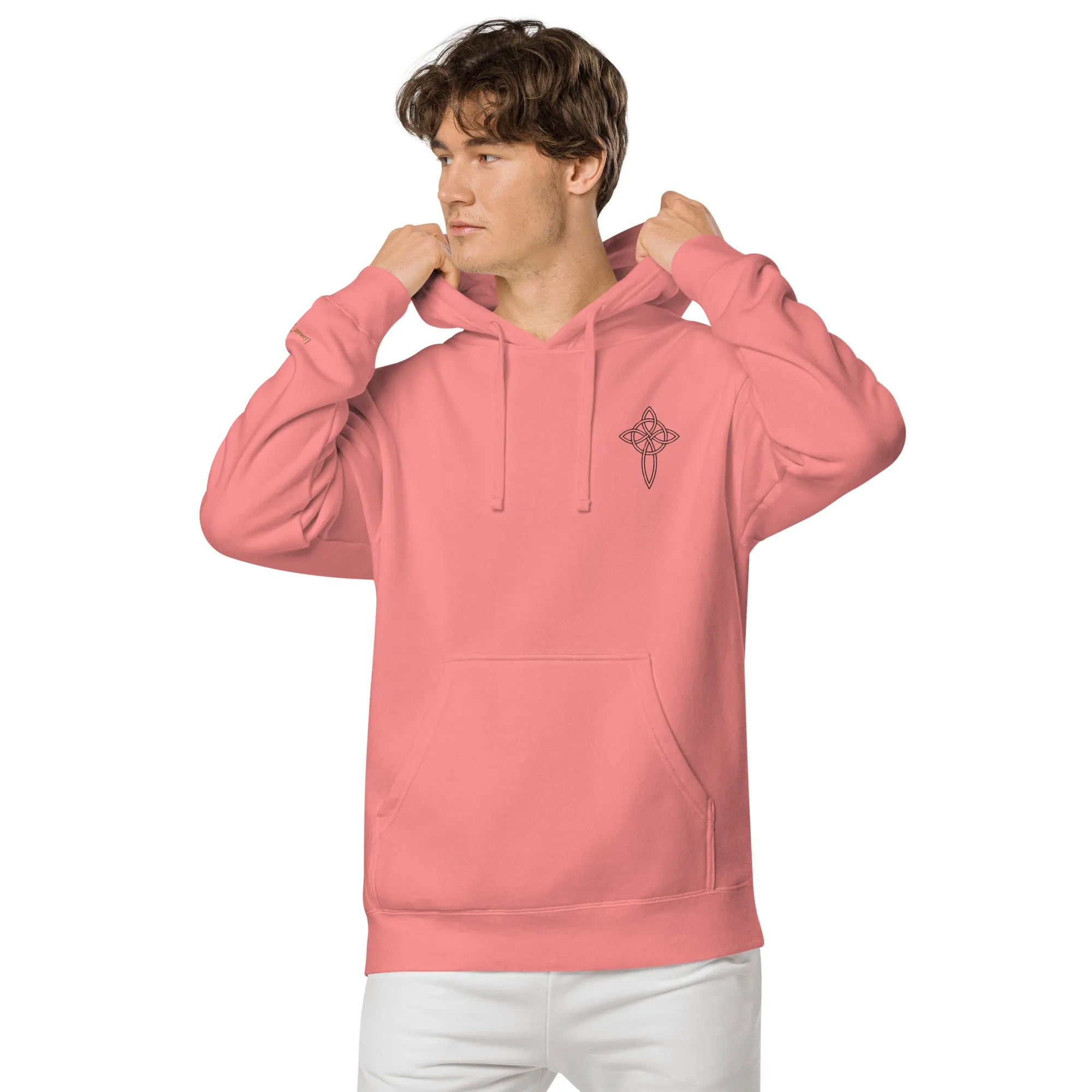 Cross Design Unisex Pigment-Dyed Hoodie