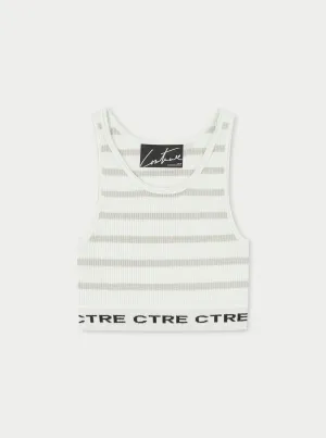 CTRE KNIT CROP TOP - BEIGE