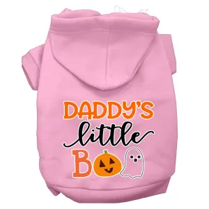 Daddy's Little Boo Screen Print Dog Hoodie Light Pink M