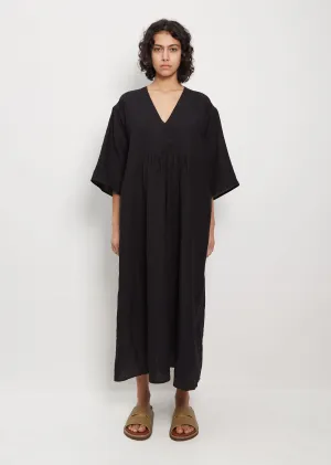 Doralynn Deep Cut Linen Dress