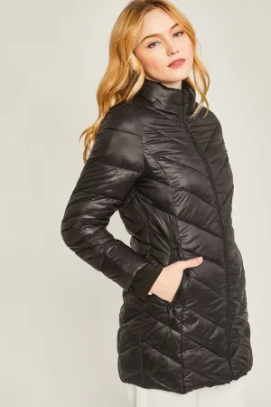 Foldable Puffer Long Jacket