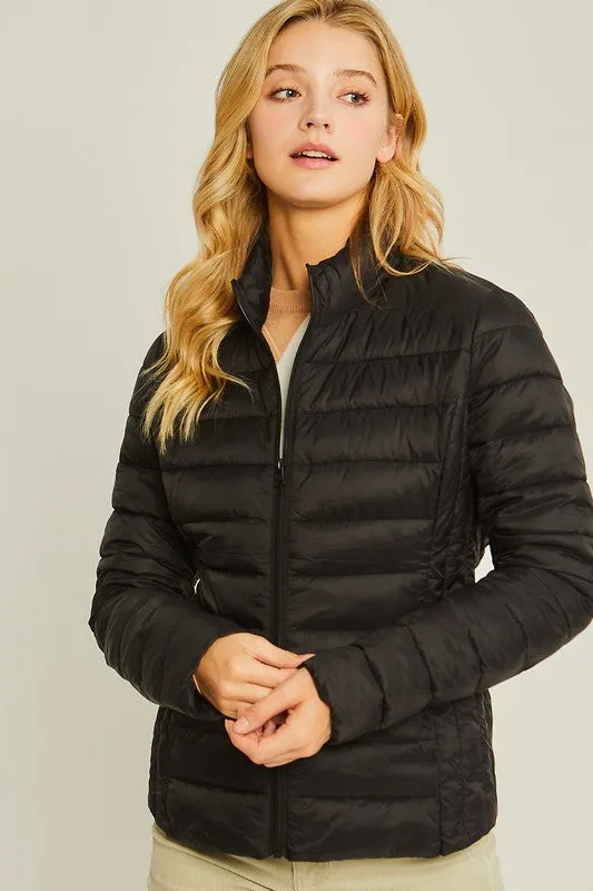 Foldable Ultra Lightweight Padded Thermal Zip Up Jacket