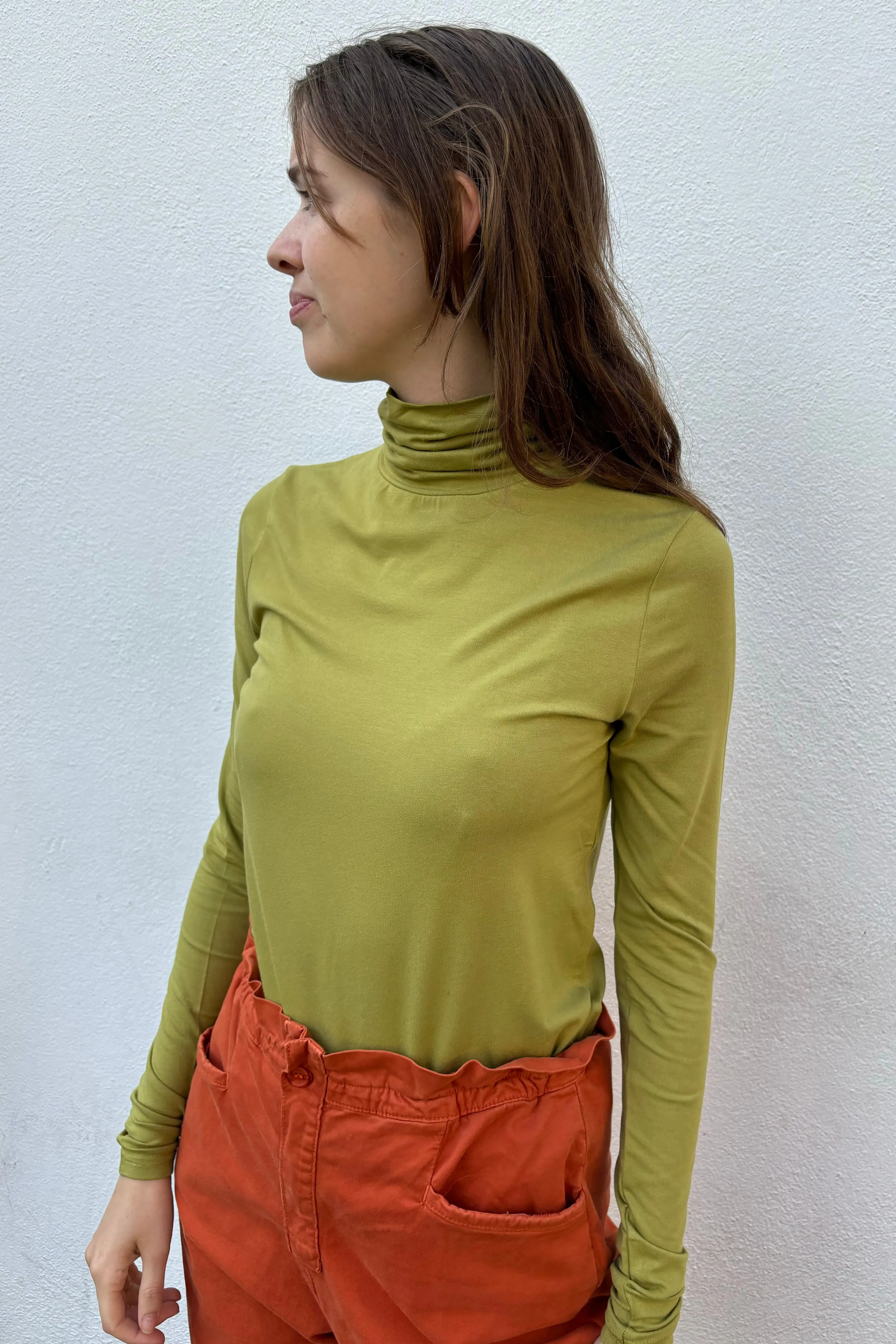 FRNCH Carmelite Roll-neck Olive Top