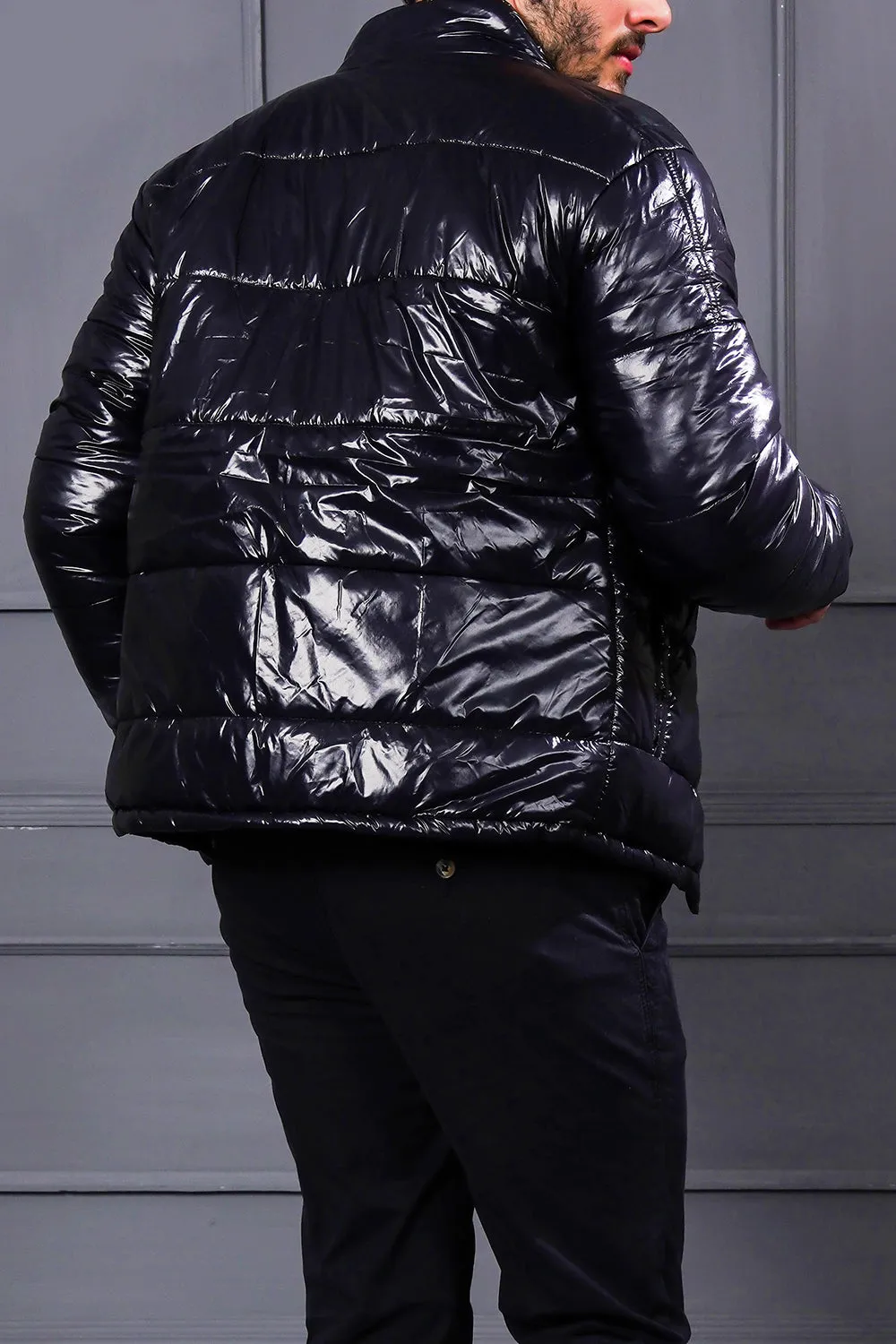 Glossy Black Puffer Jacket