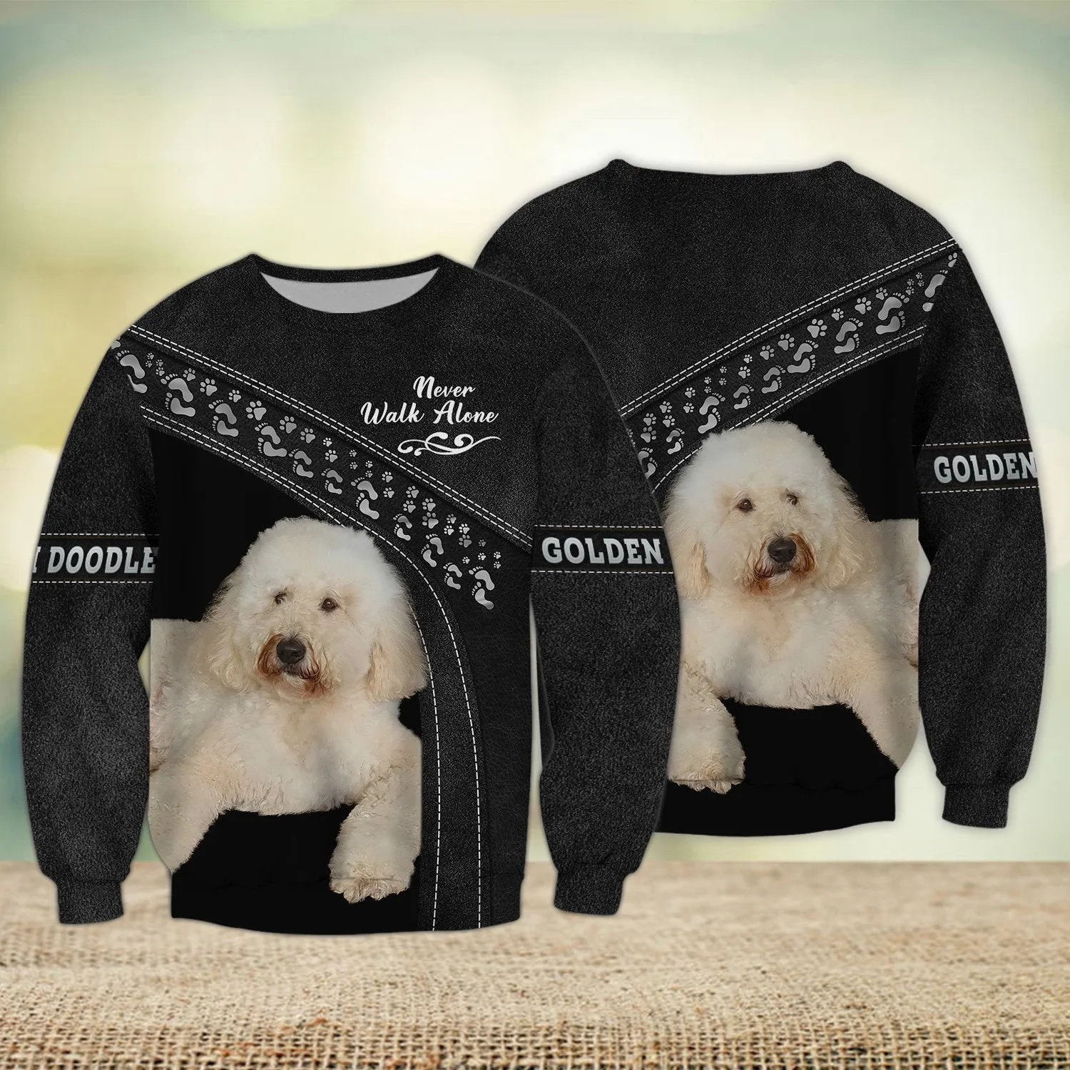 Golden Doodle Love Multicolor Option Never Walk Alone Love 3D Full Print Shirts, Sweatshirt for Dog Lovers Christmas