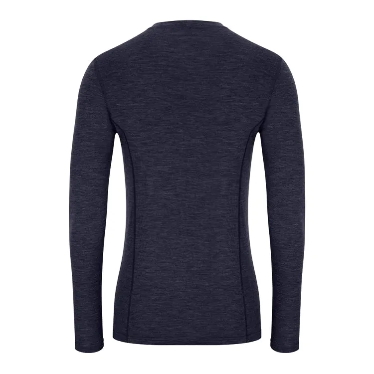 Hoggs of Fife 100% Merino Wool Crew Neck Base Layer Long Sleeve Top - Navy