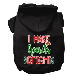 I Make Spirits Bright Screen Print Dog Hoodie Black Xxxl