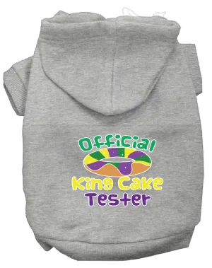 King Cake Taster Screen Print Mardi Gras Dog Hoodie Grey Xl