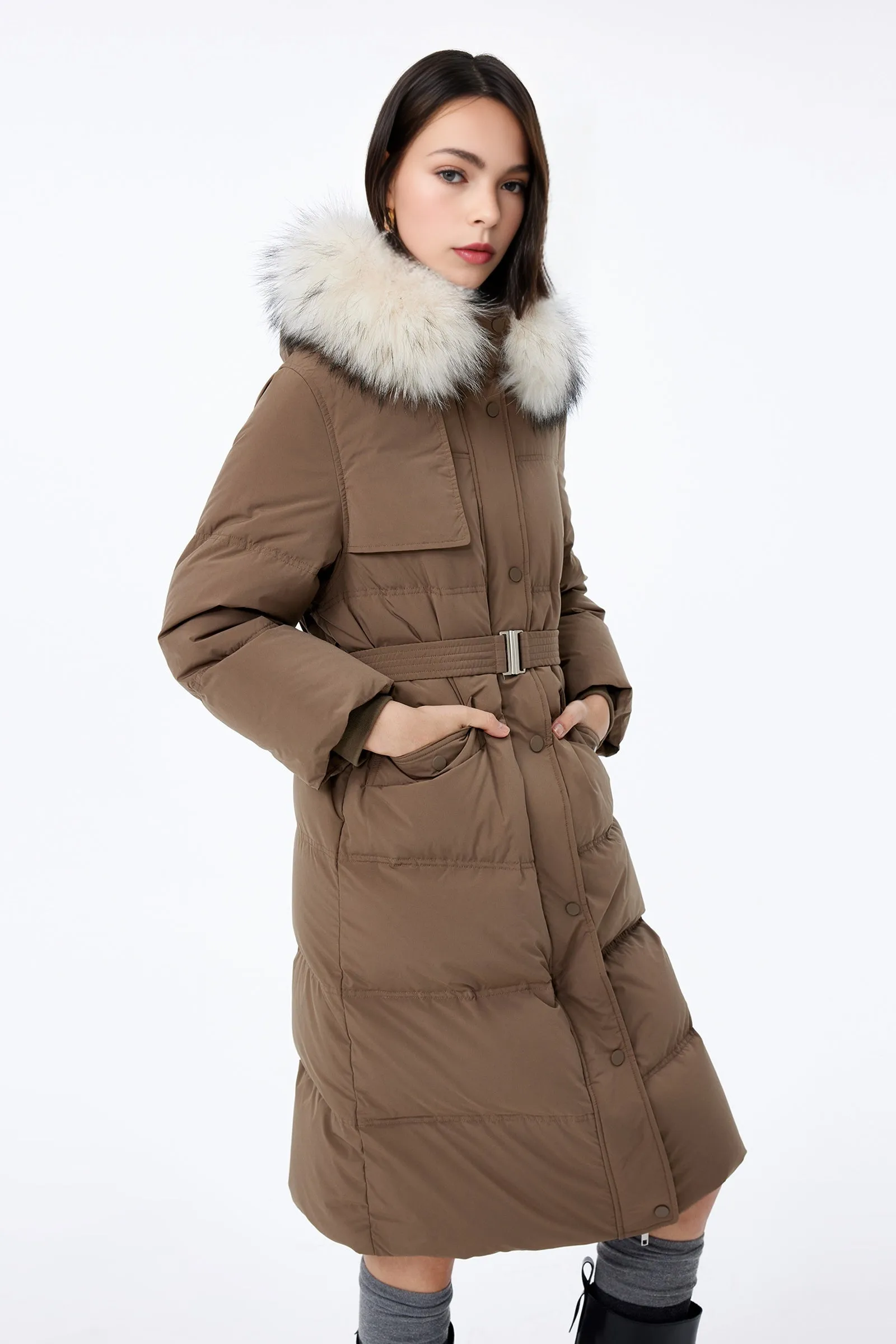 LILY Long Hooded Down Jacket