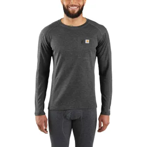 MBL119 - Carhartt Men's FORCE® Heavyweight Synthetic-Wool Blend Base Layer Crewneck Pocket Top