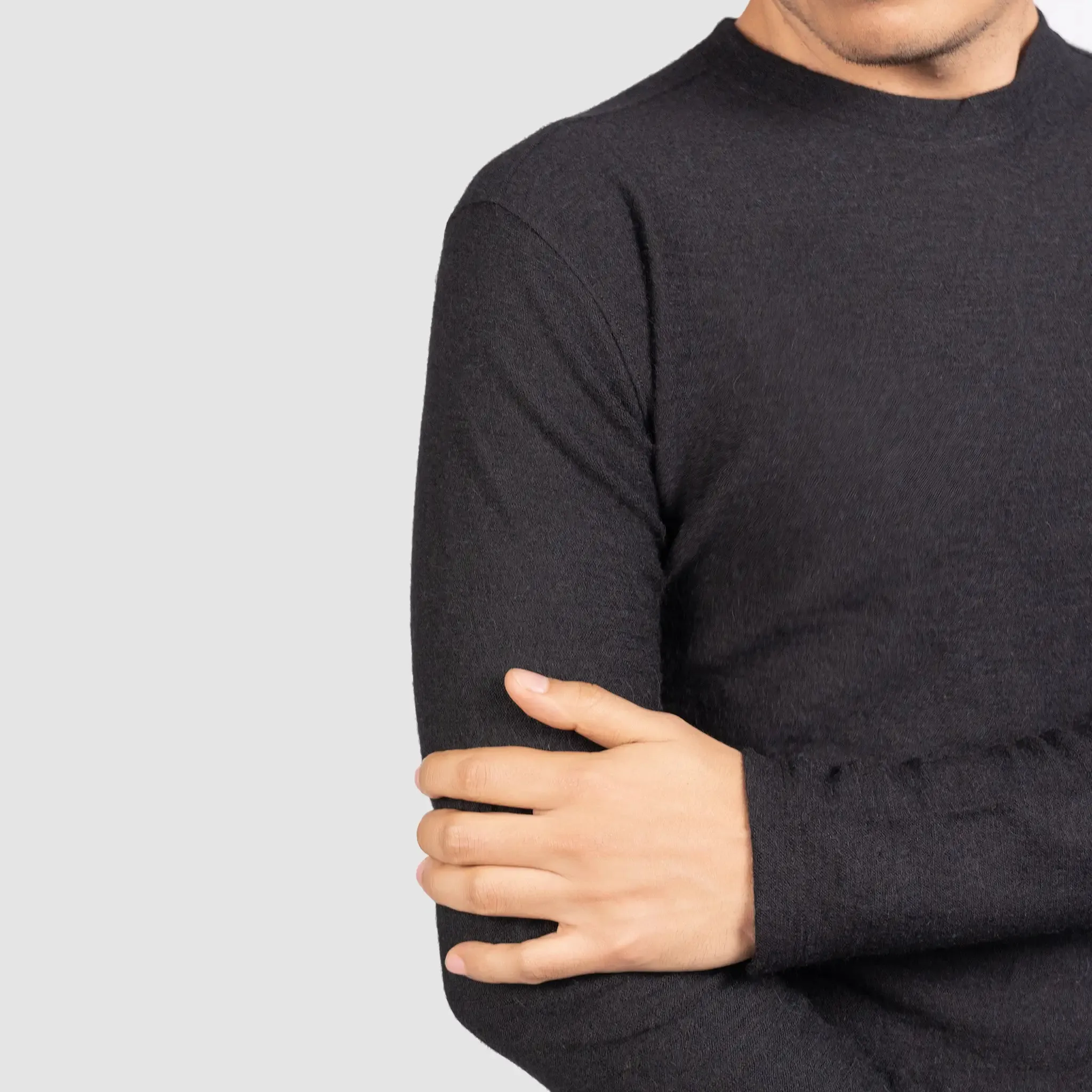 Men's Alpaca Wool Long Sleeve Base Layer: 250 Lightweight