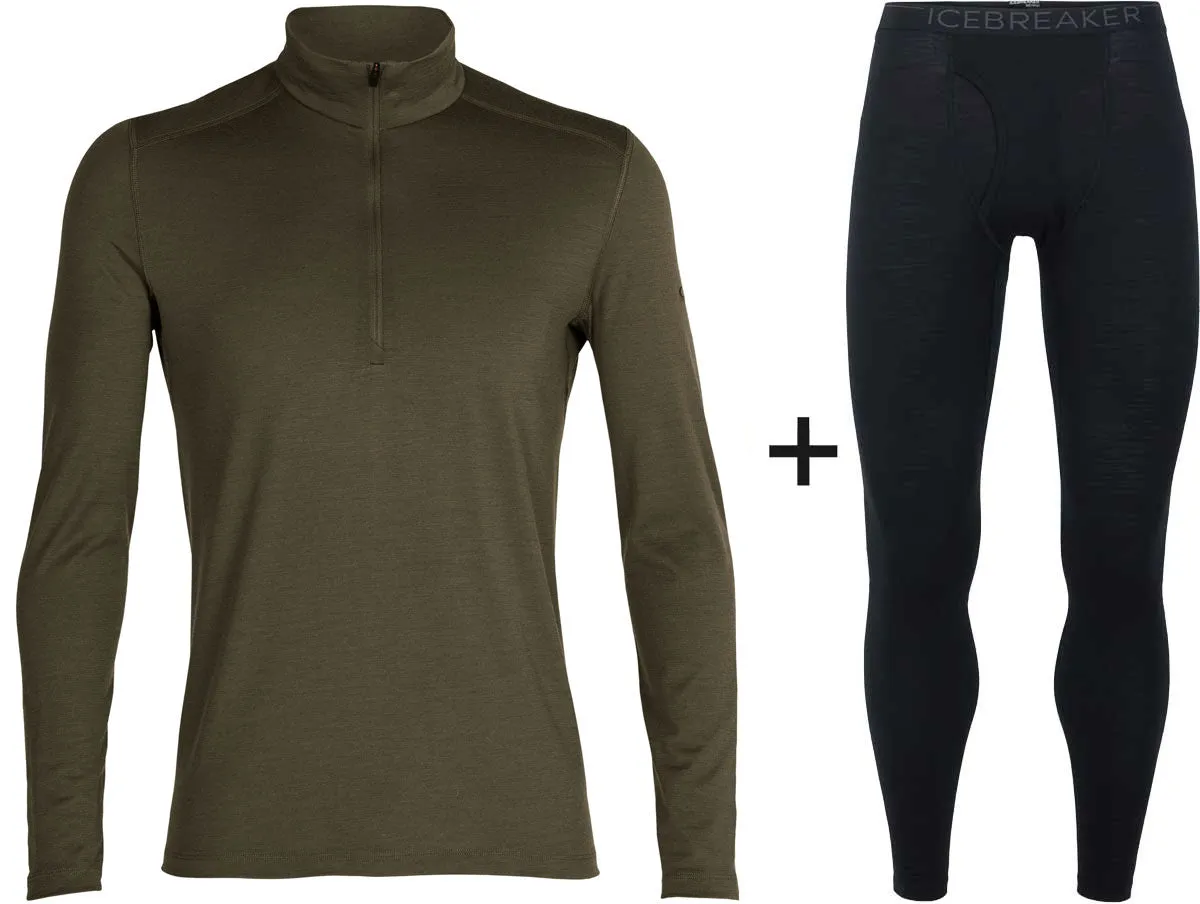 Men's Icebreaker Merino 200 Oasis Half Zip Base Layer COMBO