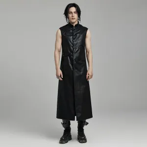 Men's Punk Stand Collar Faux Leather Vest