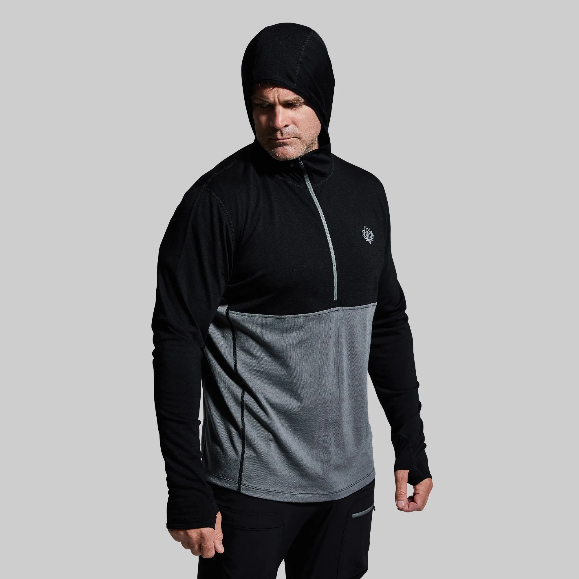 Men's Ridgeline Half Zip Hoodie (Black)