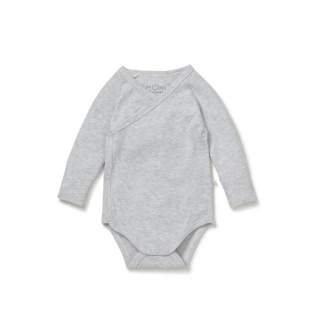 MORI Long Sleeve Kimono Bodysuit - Grey