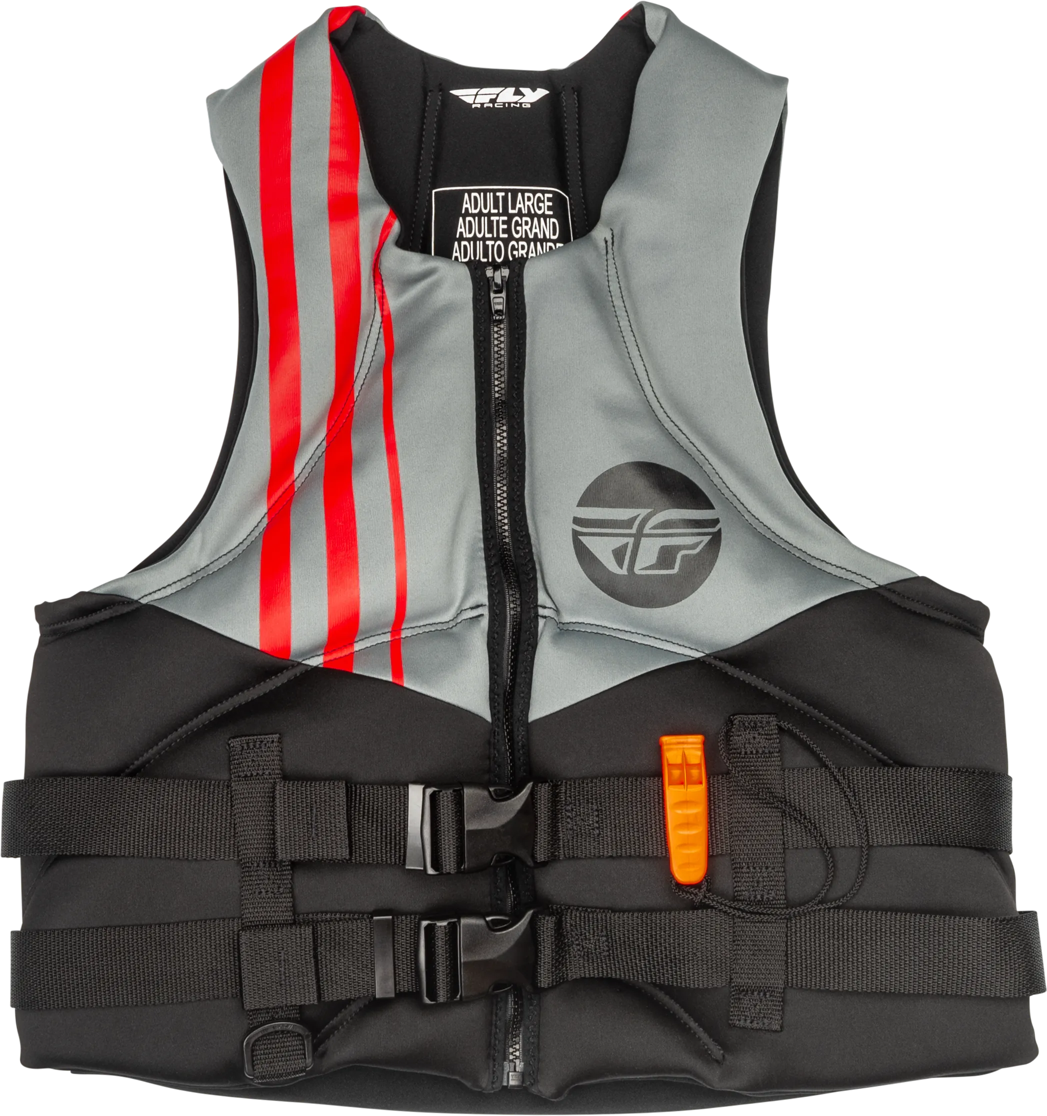 NEOPRENE FLOTATION VEST BLACK/GREY/RED SM