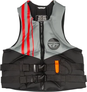 NEOPRENE FLOTATION VEST BLACK/GREY/RED SM