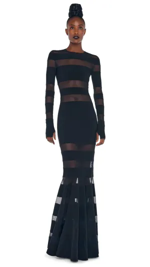 Norma Kamali spliced dress fishtail black