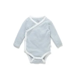 Outlet - MORI Long Sleeve Kimono Bodysuit - Blue