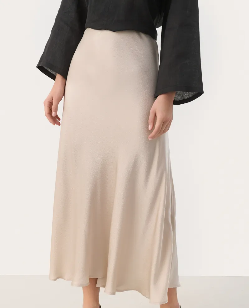 Part Two Rin French Oak Silky Midi Skirt