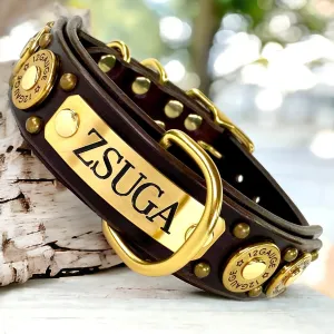 Personalized Leather Dog Collar Legend