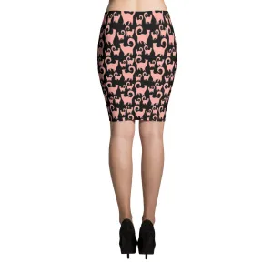 PINK SNOBBY PATTERN Pencil Skirt