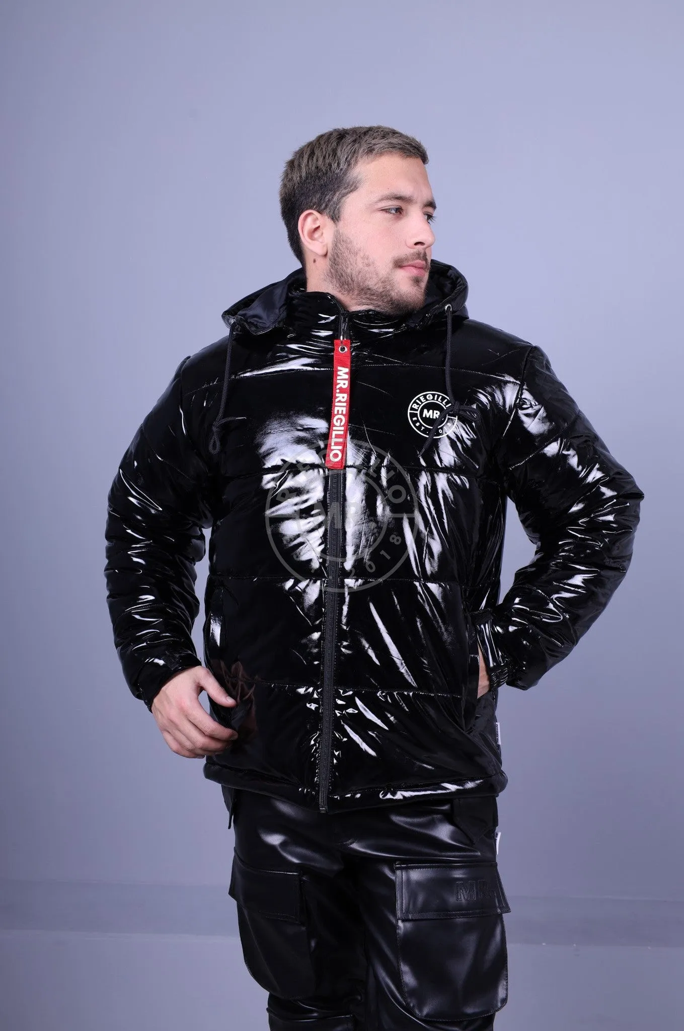 PVC Puffer Jacket - Black